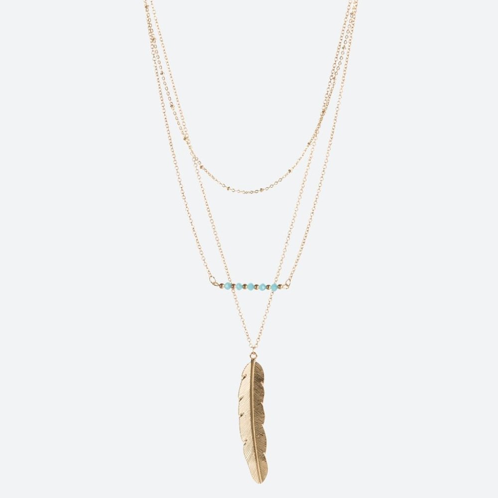 ZAD Nikki Pre-Layered Leaf Necklace